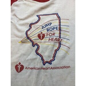 Vintage Jump Rope For Heart Youth Screen Stars 3/4 Sleeve Tee